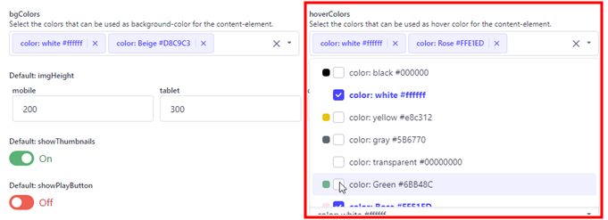 Dropdown HoverColors