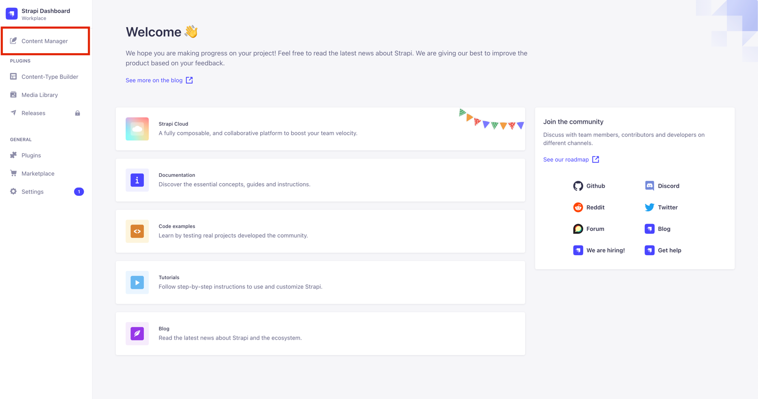 Content Manager Menu