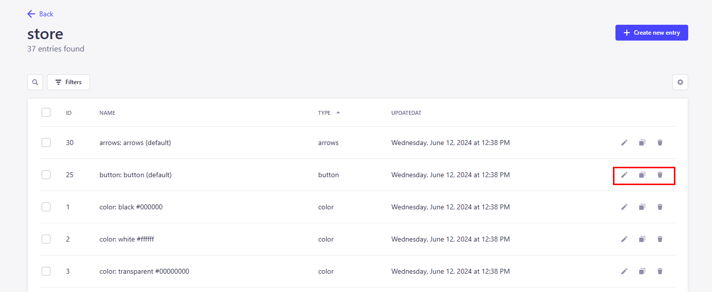 Store Settings duplicate or deleting