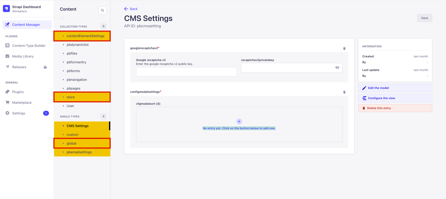 Strapi Backend Settings